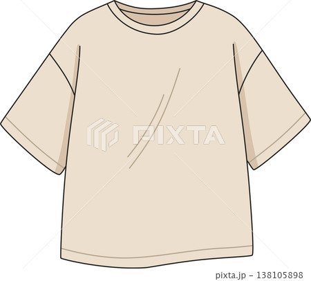 Minimalist Beige Oversized T-Shirt Illustration, Cozy Lounge Drop Shoulder Tee Mockup, Plain Flat Design Apparel Minimalist Beige Oversized T-Shirt Illustration, Cozy Lounge Drop Shoulder Tee Mockup, Plain Flat Design Apparel 138105898