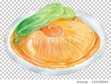 水彩插畫，手繪插畫，紅燒魚翅 138106004