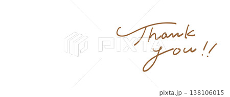 ナチュラルなブラウンのThank you手書き文字 138106015