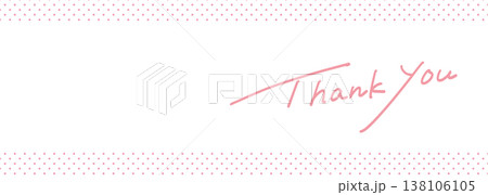 淡いピンクのシンプルThank you手書き文字 138106105