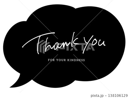 黒い吹き出しのThank you手書き文字素材 138106129