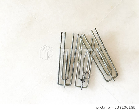Vintage Used Stainless Steel Curtain Hooks With Rust And Wear Marks Vintage Used Stainless Steel Curtain Hooks With Rust And Wear Marks 138106189