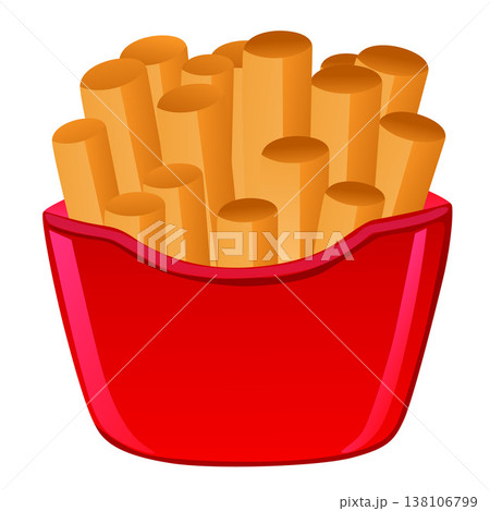 fresh french fries fast food icon 138106799