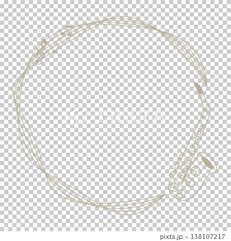 Circular frame with musical notes and instruments - Simple music design material (alto saxophone) 138107217
