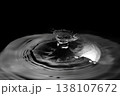 水面にはじけるしずくと波紋【白】 138107672