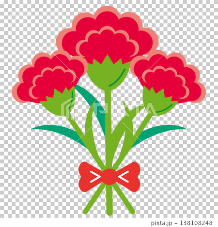 母親節禮物：一束紅色康乃馨的插圖 138108248