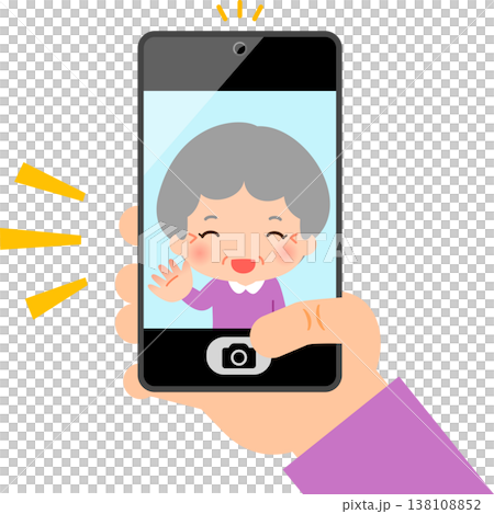 Senior woman taking a selfie 138108852