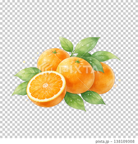 水彩畫,復古風格,夏日橙花與葉子,AI(人工墨水) 水彩畫,復古風格,夏日橙花與葉子,AI(人工墨水) 138109308