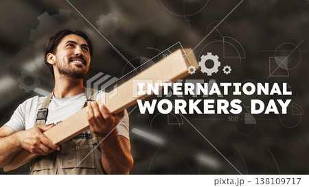 Celebration of International Workers Day on May 1 by skilled workers in various industries 138109717