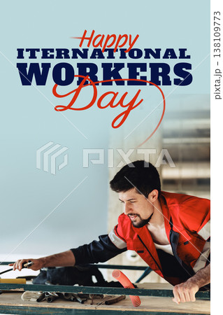 Celebrating international workers day with a man working on a project indoors 138109773