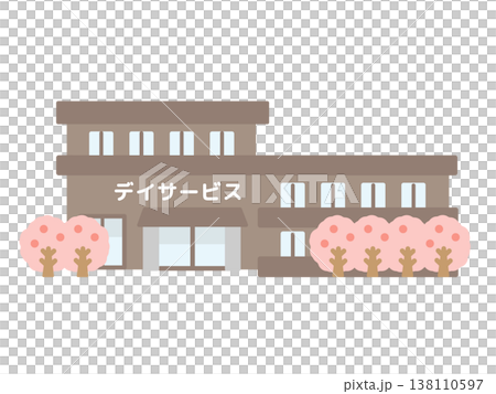 Daycare service, nursing home, building, illustration Daycare service, nursing home, building, illustration 138110597
