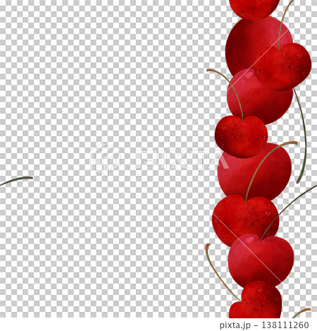 Seamless pattern with cherries. Simple and clean. Bright watercolor berries, playful summer vibe. Perfect for baby shower, kids textiles, fabric, gift wrap, invitations, healthy food themes 138111260