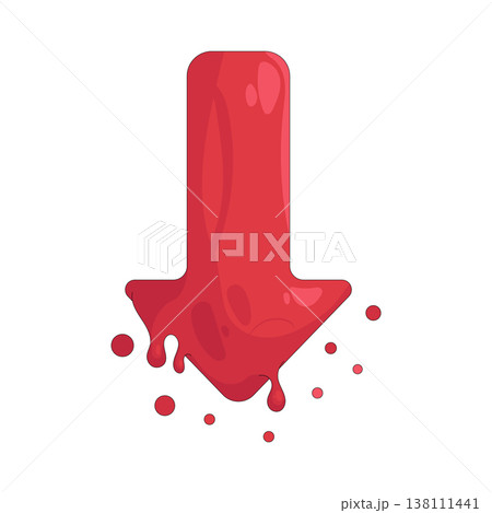 Illustration of arrow pointing down Illustration of arrow pointing down 138111441