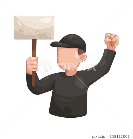 Illustration of protester  138112001
