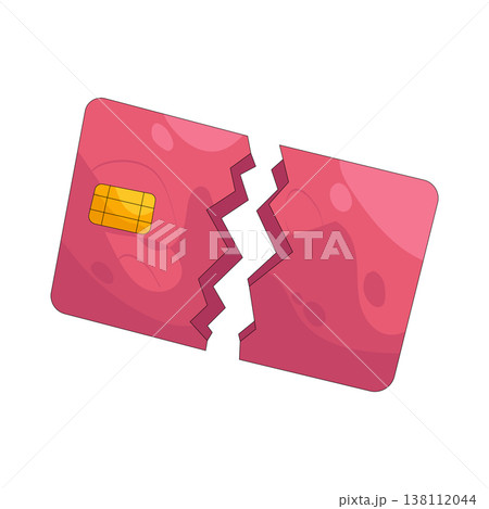 Illustration of broken credit card 138112044