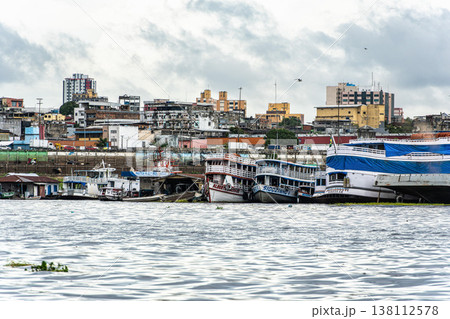 Tour ferry boats at the harbor Porto Balsa Amarela, Ferry port Y Tour ferry boats at the harbor Porto Balsa Amarela, Ferry port Y 138112578