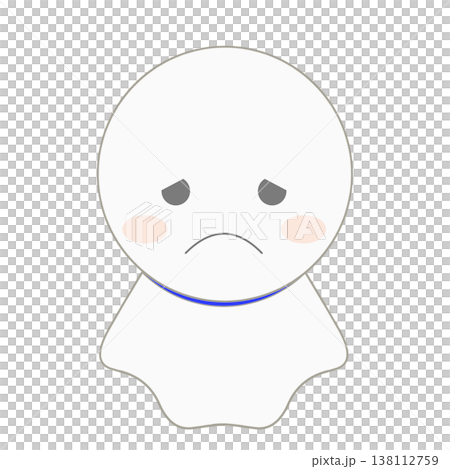 一幅表情擔憂的晴天娃娃插圖 138112759