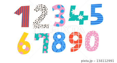 Playful numeric spectrum set with patterns Playful numeric spectrum set with patterns 138112991