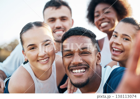 Selfie, fitness and group with exercise, outdoor and connection with social media, health and training. Face, people and men with women, outside and workout with profile picture, post and influencer Selfie, fitness and group with exercise, outdoor and connection with social media, health and training. Face, people and men with women, outside and workout with profile picture, post and influencer 138113074