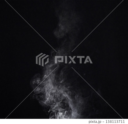 Smoke, smog or gas in a studio with dark background by mockup space for magic effect with abstract. Incense, steam or vapor mist moving in air for cloud fog pattern by black backdrop with mock up. Smoke, smog or gas in a studio with dark background by mockup space for magic effect with abstract. Incense, steam or vapor mist moving in air for cloud fog pattern by black backdrop with mock up. 138113711