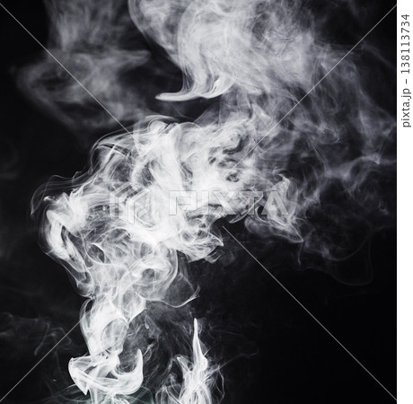Vape, white pattern and smoke on black background with texture, mockup and abstract art or creative gas design. Cloud of cigarette, smoking and fog in air, wind or dry ice for empty or dark wallpaper Vape, white pattern and smoke on black background with texture, mockup and abstract art or creative gas design. Cloud of cigarette, smoking and fog in air, wind or dry ice for empty or dark wallpaper 138113734