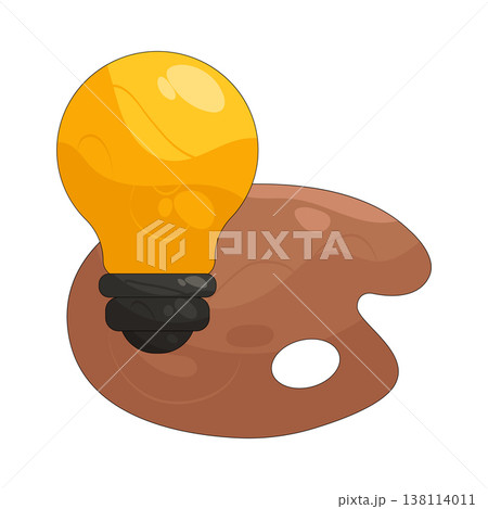 Illustration of Paint palette with idea Illustration of Paint palette with idea 138114011