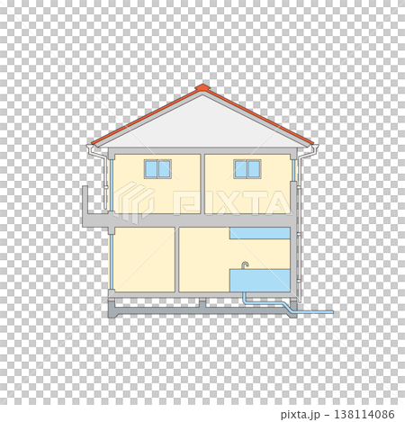 獨立式住宅橫斷面示意圖 138114086