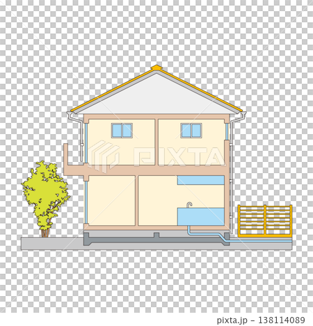 獨立式住宅橫斷面示意圖 獨立式住宅橫斷面示意圖 138114089