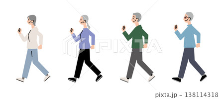健康のためウォーキングをするシニア男性とシニア女性 健康のためウォーキングをするシニア男性とシニア女性 138114318
