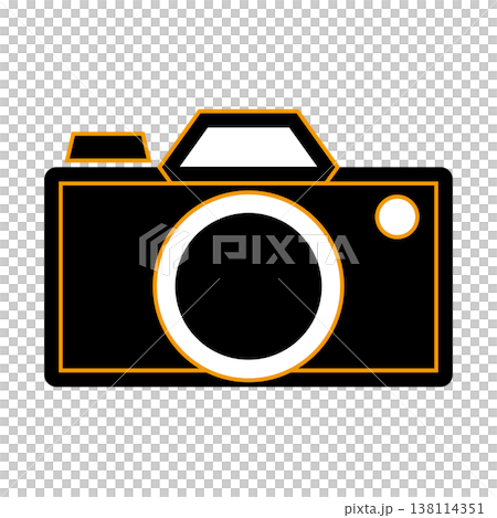 Flat design camera icon illustration (black base with accent color) Flat design camera icon illustration (black base with accent color) 138114351
