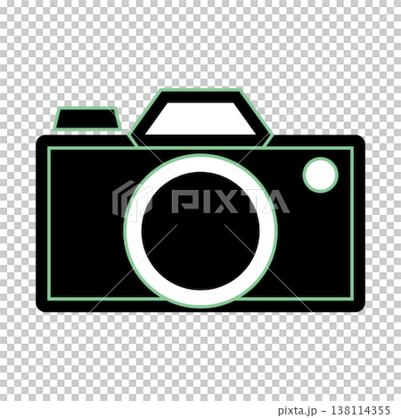 Flat design camera icon illustration (black base with accent color) Flat design camera icon illustration (black base with accent color) 138114355