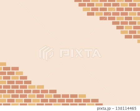 レンガの背景、イラスト,コピースペース,煉瓦,ブロック,シンプル, 138114465