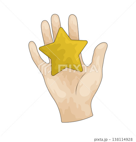 Illustration of Hand holding star Illustration of Hand holding star 138114928