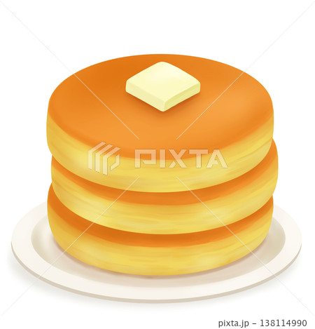 皿にのったホットケーキ(パンケーキ)バター 皿にのったホットケーキ(パンケーキ)バター 138114990