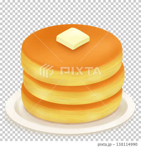 皿にのったホットケーキ(パンケーキ)バター 皿にのったホットケーキ(パンケーキ)バター 138114990