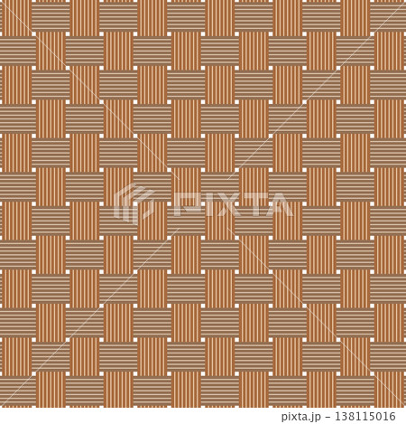Seamless Two Tone Brown Basketweave Pattern, Straight Woven Rattan and Wicker Texture Background Illustration Seamless Two Tone Brown Basketweave Pattern, Straight Woven Rattan and Wicker Texture Background Illustration 138115016