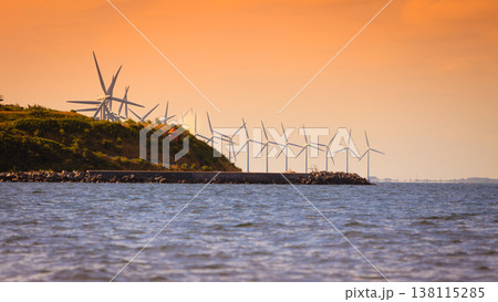 Wind turbines farm in Baltic Sea, Denmark Wind turbines farm in Baltic Sea, Denmark 138115285