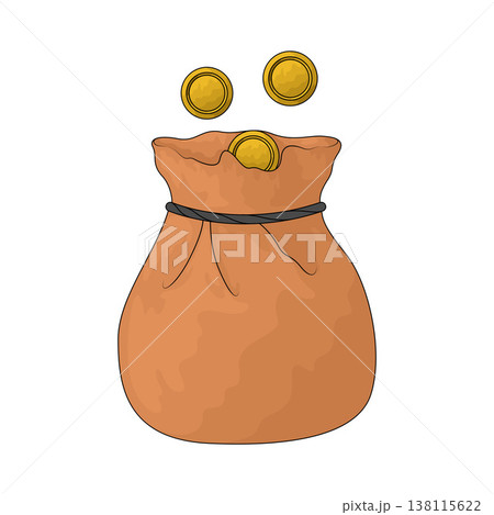 Illustration of coin bag Illustration of coin bag 138115622