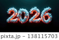 Soft glowing typography forming the year 2026. A visual symbol of happiness and renewal. 138115703