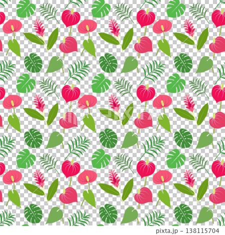 Colorful tropical plant seamless pattern 138115704