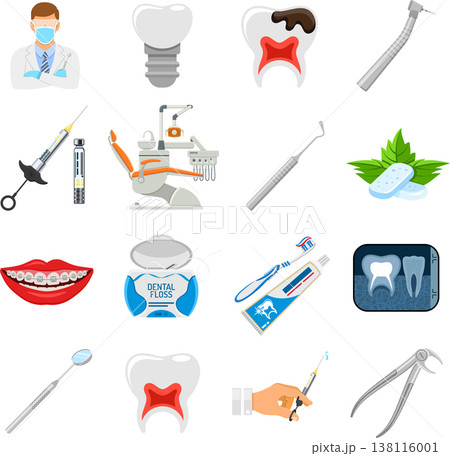 Set Dental Services Icons 138116001