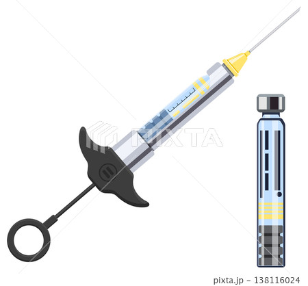 dental medical syringe and carpula vial icon dental medical syringe and carpula vial icon 138116024