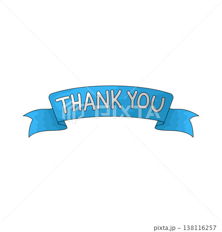 Illustration of Thank You Ribbon 138116257