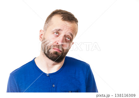 Sad worried adult man Sad worried adult man 138116309