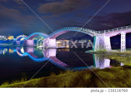 錦帯橋ライトアップ 138116760