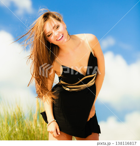 Happy smiling woman outdoor Happy smiling woman outdoor 138116817