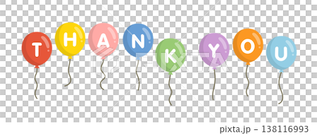 Thank You 文字入りカラフル風船 138116993