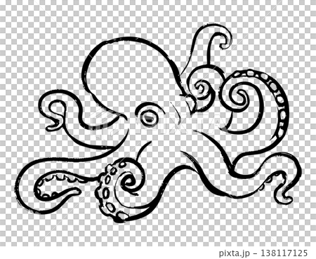 たこの線画イラスト たこの線画イラスト 138117125
