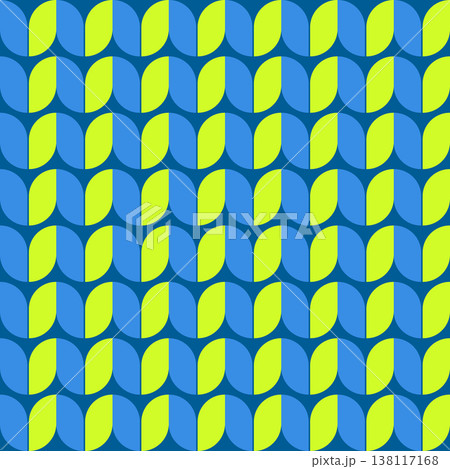 Cute Geometric Optical Art Background with Vibrant Modern Leaf Shapes 138117168