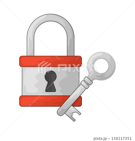 Illustration of lock and key 138117351